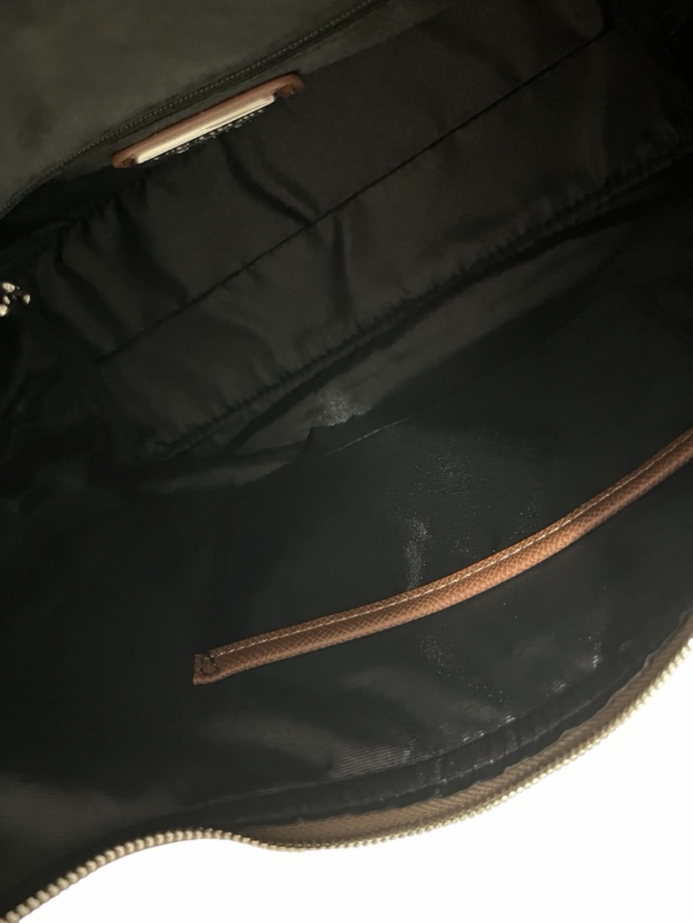 Dark Brown Suede Two Way Bag with Leather Trim - Picture 12 of 13